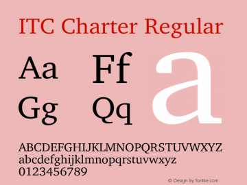 ITC Charter Regular 003.001 Font Sample