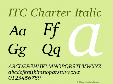 ITC Charter Italic 003.001图片样张