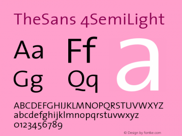 TheSans 4SemiLight Version 1.0 Font Sample