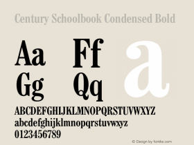 Century Schoolbook Condensed Bold 2.0-1.0 Font Sample