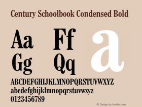 Century Schoolbook Condensed Bold 003.001 Font Sample