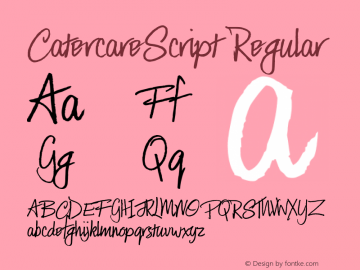 CatercareScript Regular 001.000 Font Sample