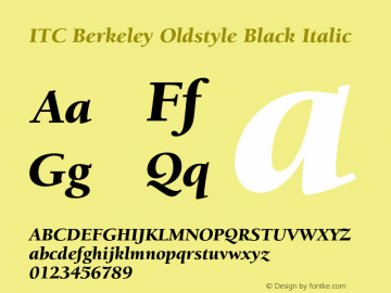 ITC Berkeley Oldstyle Black Italic 2.0-1.0 Font Sample