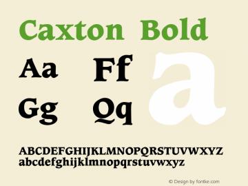 Caxton Bold 001.000 Font Sample