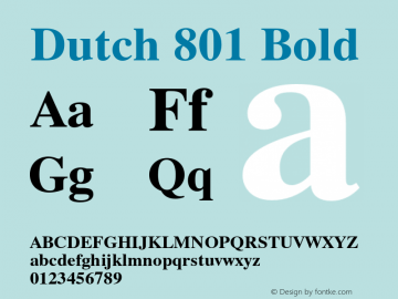 Dutch 801 Bold 003.001 Font Sample