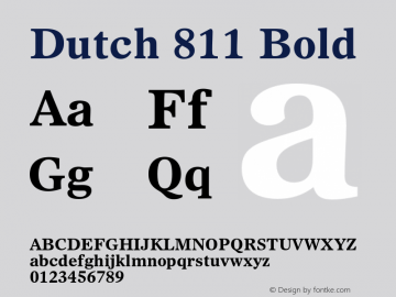 Dutch 811 Bold 003.001 Font Sample