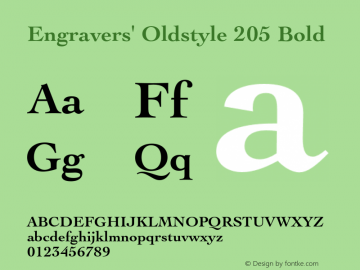 Engravers' Oldstyle 205 Bold 003.001 Font Sample