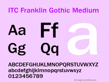 ITC Franklin Gothic Medium Version 001.000图片样张