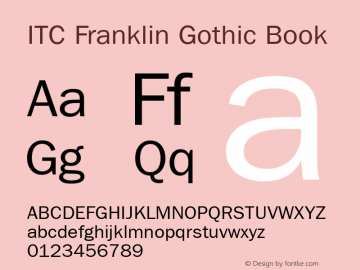 ITC Franklin Gothic Book Version 001.003图片样张