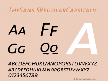 TheSans 5RegularCapsItalic Version 1.0 Font Sample