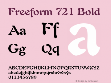 Freeform 721 Bold 2.0-1.0 Font Sample