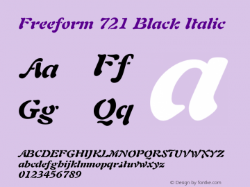 Freeform 721 Black Italic 003.001 Font Sample