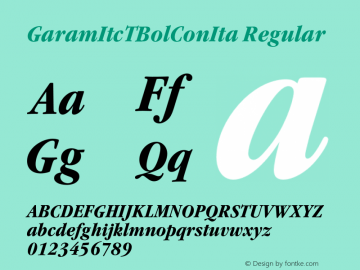 GaramItcTBolConIta Regular 001.002 Font Sample