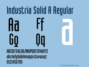 Industria Solid A Regular 001.000 Font Sample