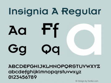 Insignia A Regular 001.000 Font Sample