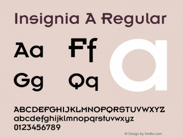 Insignia A Regular 001.000 Font Sample