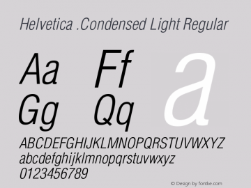 Helvetica .Condensed Light Regular 001.001 Font Sample