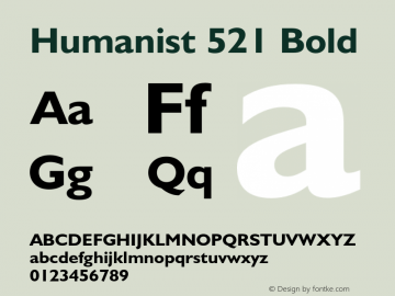 Humanist 521 Bold 2.0-1.0图片样张