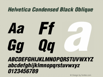 Helvetica Condensed Black Oblique 001.003图片样张