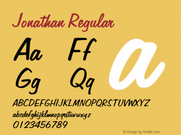 Jonathan Regular 001.001 Font Sample