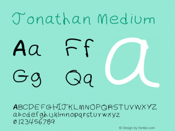 Jonathan Medium Version 001.000 Font Sample