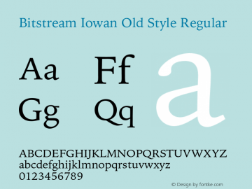 Bitstream Iowan Old Style Regular 2.0-1.0 Font Sample