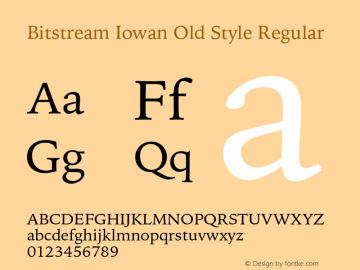 Bitstream Iowan Old Style Regular 003.001 Font Sample