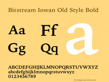 Bitstream Iowan Old Style Bold 003.001 Font Sample