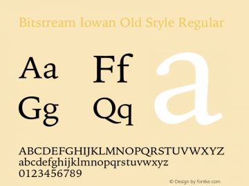 Bitstream Iowan Old Style Regular 003.001 Font Sample