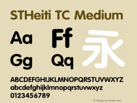 STHeiti TC Medium 6.1d10e1 Font Sample