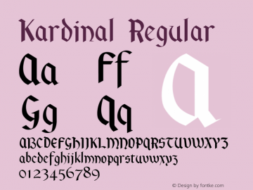 Kardinal Regular 001.001 Font Sample