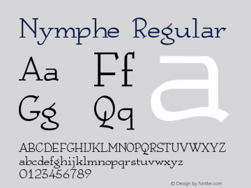 Nymphe Regular Brendel            :10.12.1994 Font Sample