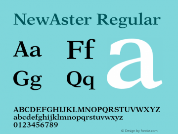 NewAster Regular 001.000 Font Sample