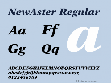 NewAster Regular 001.000 Font Sample