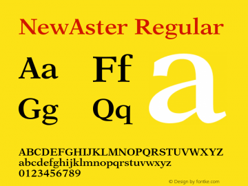 NewAster Regular 001.000 Font Sample