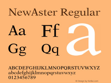 NewAster Regular 001.000 Font Sample