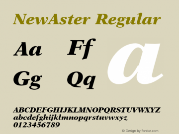 NewAster Regular 001.000 Font Sample