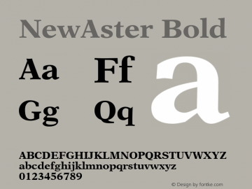 NewAster Bold Version 1.00 Font Sample