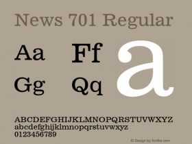 News 701 Regular 2.0-1.0 Font Sample