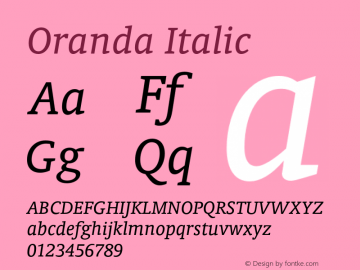 Oranda Italic 003.001 Font Sample
