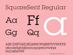 SquareSerif Regular Altsys Fontographer 3.5  6/28/93 Font Sample