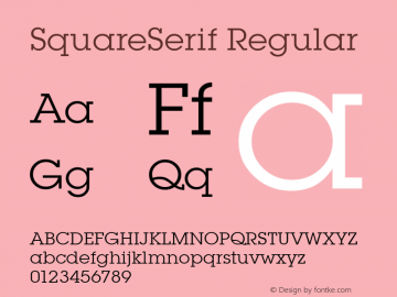 SquareSerif Regular Altsys Fontographer 3.5  6/28/93图片样张