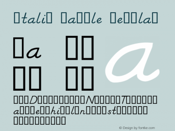 Italic Sample Regular Altsys Fontographer 4.0.4 6/30/95 Font Sample