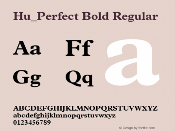 Hu_Perfect Bold Regular 1.0,  Rev. 1.65.  1997.06.15 Font Sample