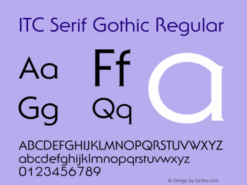 ITC Serif Gothic Regular 2.0-1.0图片样张