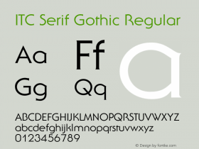 ITC Serif Gothic Regular 001.001 Font Sample