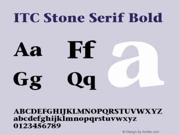 ITC Stone Serif Bold 001.002 Font Sample