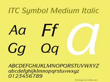 ITC Symbol Medium Italic 001.000图片样张