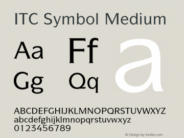ITC Symbol Medium 001.000 Font Sample