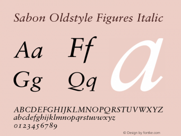 Sabon Oldstyle Figures Italic 001.000图片样张